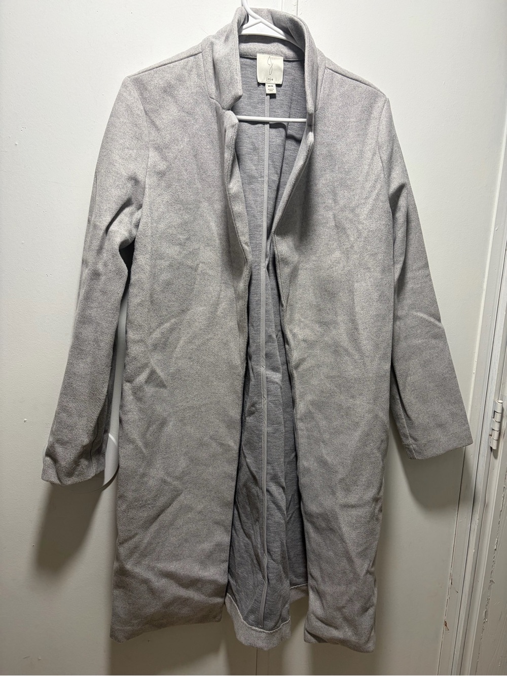 Light Gray Open-Front Women's Coat
